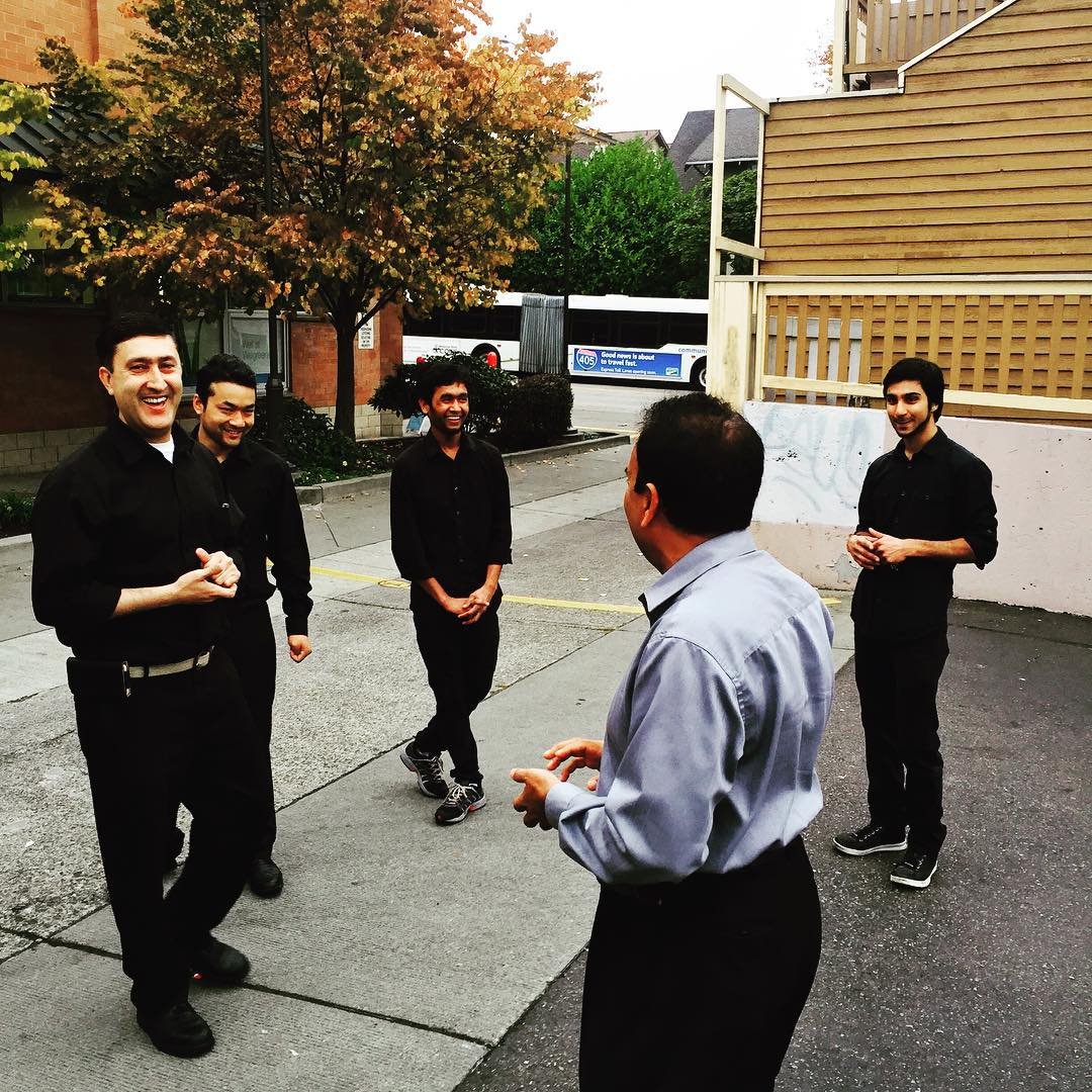 Cedars Restaurant team members together outside in Seattle