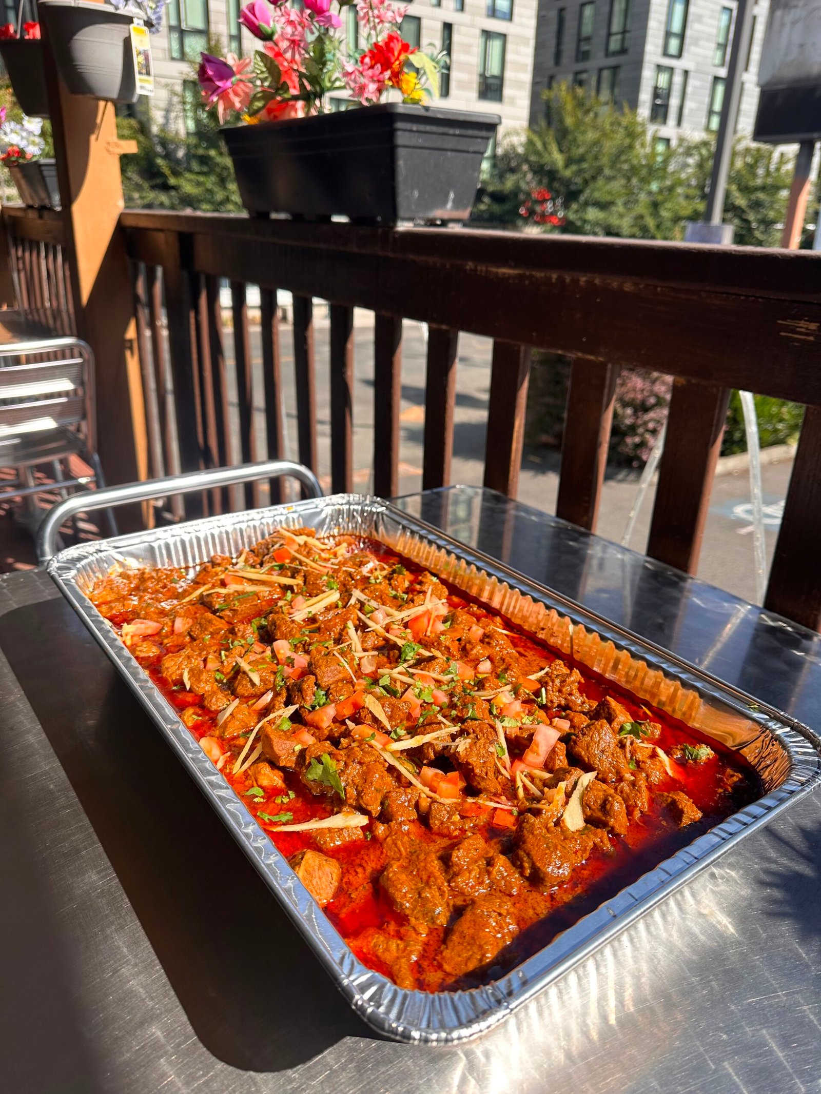 A full catering tray prepared by Cedars for sharing